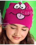 Шапочка т. серая малиновая 
