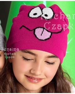 Шапочка т. серая малиновая 